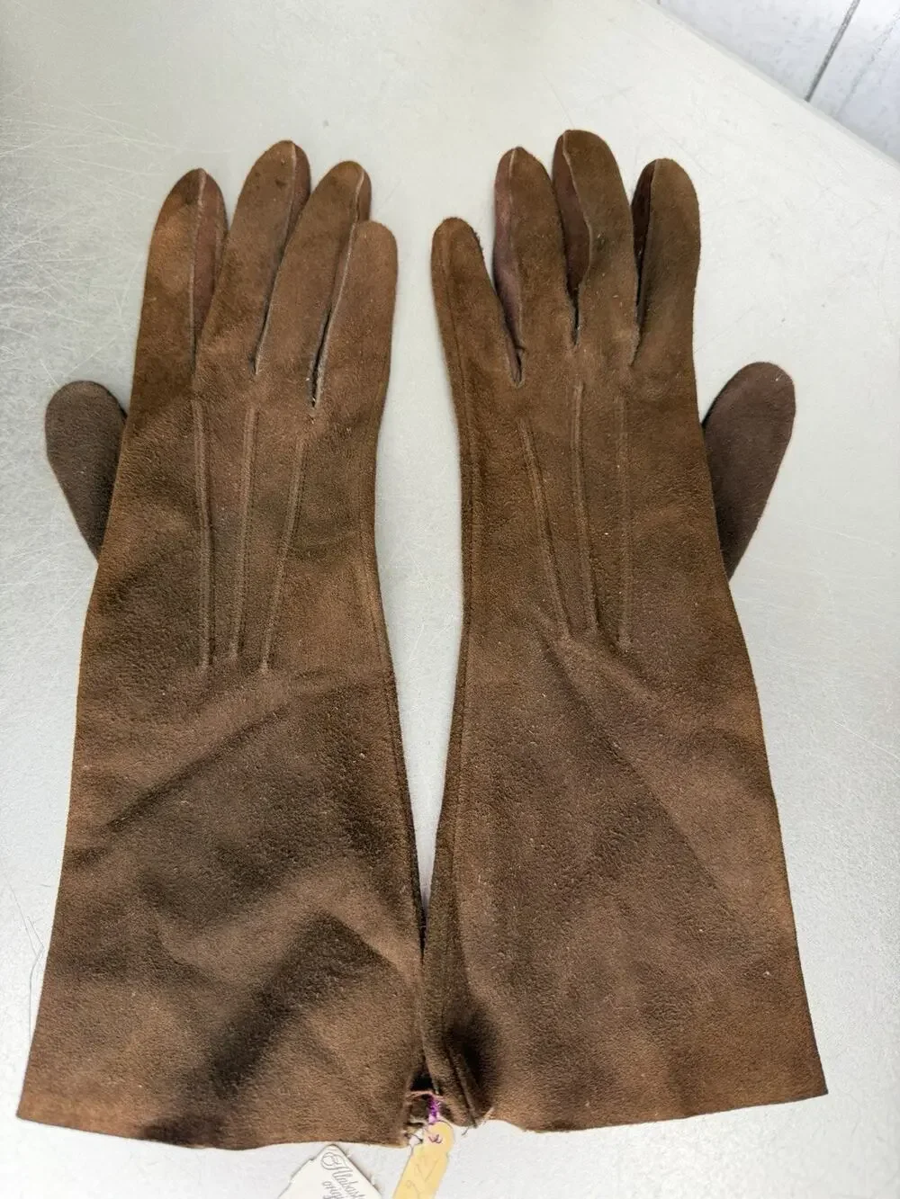 Boyce Lazarus Vintage Soft Brown Gloves Washable Driving Victorian Glam 6 3/4